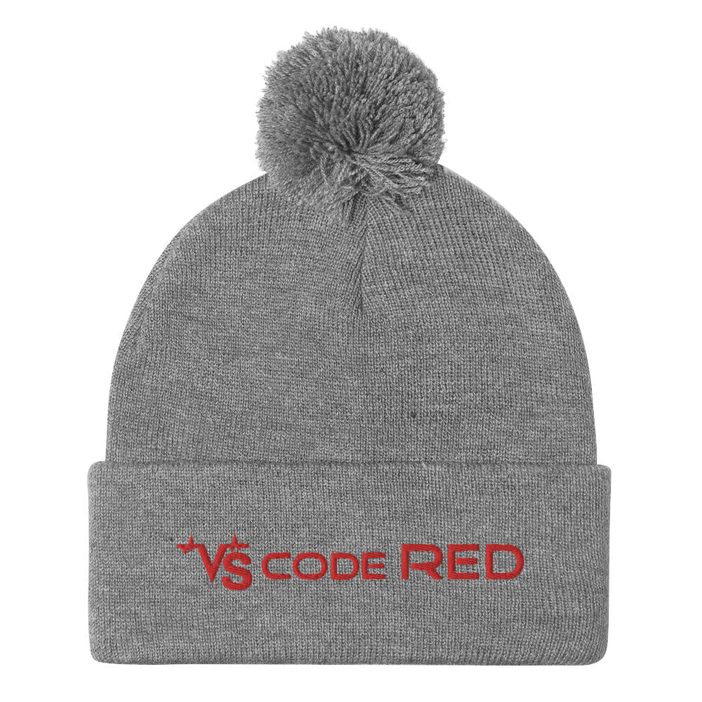 VS Code Red Pom-Pom Beanie by Katie Van Slyke™ - Image 4